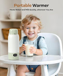 Portable Bottle Warmer 17oz Large Capacity Bottle Warmer for Travel, Fast Heating for Breast Milk Formula and Milk, Suitable for Baby Outdoor Airplane and Car Green5 by TinyTreasures Baby Boutique