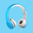 LilGadgets Connect+ Wired Kids Headphones for School with Mic, Volume Limited & Noise Reduction, On-Ear Headset with Cord, SharePort Technology for Multiple Kids & SoftTouch Padding, Blue by TinyTreasures Baby Boutique