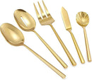 Silverware 45-Piece Gold Flatware Set with Serving Utensils Stainless Steel Thick Heavy Mirror Polished Cutlery Set for Wedding Hotel Restaurant, Service for 8 by CozyNest Decor
