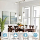 3-Light Farmhouse Chandelier Light Fixture Brushed Nickel Clear Seeded Glass Dining Room Hanging Modern Pendant Lighting Over Table,Traditional Ceiling Lights for Kitchen Island Entryway by CozyNest Decor