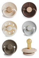 FRIGG Natural Rubber Baby Pacifier 6-Pack Earthy Wonder | Made in Denmark | BPA-Free (6-18 Months) by TinyTreasures Baby Boutique