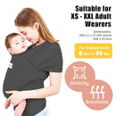 Acrabros Baby Wrap Carrier,Hands Free Baby Carrier Sling,Lightweight,Breathable,Softness,Perfect for Newborn Infants and Babies Shower Gift,Dark Grey by TinyTreasures Baby Boutique