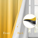 HOMEIDEAS Mustard Yellow Ombre Blackout Curtains 52 X 84 Inch Length Gradient Room Darkening Thermal Insulated Energy Saving Grommet 2 Panels Window Drapes for Living Room, Bedroom by TinyTreasures Baby Boutique