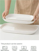 DOWAN Serving Platters and Trays for Wedding Decor, 16"/14"/12" Serving Dishes for Entertaining, White Porcelain Plates Set of 3 by CozyNest Decor