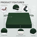 Favoyard Patio Chair Cushions 20 x 20 x 3 Inch Waterproof Outdoor Seat Cushions for Patio Furniture 3-Year Color Fastness Garden Sofa Couch Chair Pads with Handle & Adjustable Straps Set of 2, Green by GreenHaven Gardens