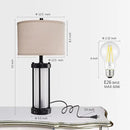 RORIA Set of 2 Modern Table Lamps for Living Room with 2 USB Ports, White Frosted Glass Nightlight for Bedroom, Contemporary Desk Lamps for Nightstand End Table Entryway, 4 Bulbs Included (Black) by CozyNest Decor
