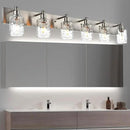 BONLICHT Vanity Light Fixture Brushed Nickel 6-Light Modern Farmhouse Wall Sconce Bathroom Lighting with Hammered Glass Industrial Wall Mount Lights for Kitchen Dining Room Cabinet Corridor by CozyNest Decor