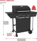Nexgrill 3-Burner Propane Gas Grill with Side Burner, 52,000BTUs, 418 SQ. In. Cooking Space, BBQ Grill with Durable Steel Lid & Control Panel for Outdoor Cooking, Patios, and More - 720-0925S by GreenHaven Gardens