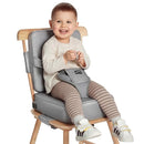 HOMEAL Toddler Booster Seat for Dining Table with Backrest and Adjustable Straps, Breathable Booster Seat for Kitchen Chair, Portable Non-Slip Bottom Booster Seat for Table, Light Grey by TinyTreasures Baby Boutique