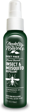 Insect & Mosquito Repellent, DEET-Free Naturally Derived Formula, Kid and Pet Friendly, Made in The USA, 4 Ounce Spray Bottle by TinyTreasures Baby Boutique