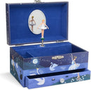 Jewelkeeper Girl's Ballerina Musical Jewelry Storage Box with Pullout Drawer, Glitter Design, Swan Lake Tune Blue by TinyTreasures Baby Boutique