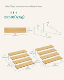 SONGMICS Display Risers, Set of 2 Engineered Wood Perfume Organizer Stand, 4-Tier Cupcake Stand Holder, Spice Rack, Shelf Risers for Figures, Dessert Shelves, Natural Beige and Cloud White UKCS216N02 by CozyNest Decor
