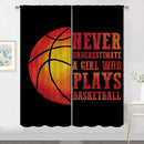 Red Basketball Blackout Curtains for Boy Girl Room Darkening Decor,Sport Theme and Motto Dark Background Bedroom Living Room Home Rod Pocket Thermal Insulated Window Curtain/Drapes Panel,84x84 Inch… by TinyTreasures Baby Boutique