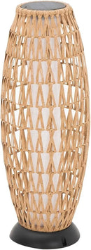 Large Patio Solar Powered Lantern for Garden Outdoor Decorative Floor Lamp Water-Resistant Wicker Lights for Deck Backyard by CozyNest Decor