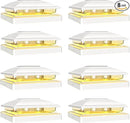 VOLISUN Solar Post Cap Light Outdoor,Solar Fence - Post Lights Waterproof for 4x4/5x5/6x6 Wooden/Vinyl Post,White Deck Cap Light Solar Powered with Warm White for Garden/Patio/Porch 8pack by CozyNest Decor