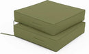 Patio Chair Cushions 24 X 24 X 5 Inch Waterproof Outdoor Seat Cushions for Patio Furniture, Outdoor Sofa Couch Pads with Ties & Handle, Set of 2, Light Green by GreenHaven Gardens
