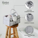 Parker Baby Diaper Caddy - Nursery Storage Bin and Car Organizer for Diapers and Baby Wipes - Gray, Regular by TinyTreasures Baby Boutique