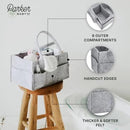Parker Baby Co. Diaper Caddy - Nursery Storage Bin and Car Organizer for Diapers and Baby Wipes - Gray, Large by CozyNest Decor