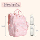 BabbleRoo Diaper Bag Backpack - Baby Essentials, Travel Essentials Baby Bag with Changing Pad, Stroller Straps & Pacifier Case - Unisex, Pink Birdy by TinyTreasures Baby Boutique