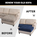 PrinceDeco Sectional Couch Covers 4 Pieces Couch Covers for Sofa Velvet Separate Couch Cover L Shape for Left/Right Chaise(3 Seater + 1 Chaise,Navy) by CozyNest Decor