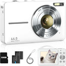 Digital Camera, Kids Camera FHD 1080P Point and Shoot Camera with 16X Zoom Anti Shake, Small Compact Camera for Teen Starter Children Kid Student Girl Boy(Pearl White) by TinyTreasures Baby Boutique