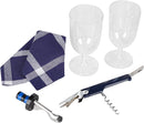 ALLCAMP Wine Bag - Insulated Cooler Bag with Wine Glasses, Bottle Opener & Wine Accessories for Wine Lovers - Portable Wine Gift Bag for Travel, Picnics, and Gift Ideas(Blue) by TinyTreasures Baby Boutique