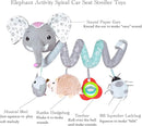 Car Seat Toys, Baby Activity Spiral Hanging Toys for Stroller Car Seat Crib Bar Bassinet Mobile, Musical Elephant Toys for Newborn Infant Boys Girls 0 3 6 12 Months by TinyTreasures Baby Boutique