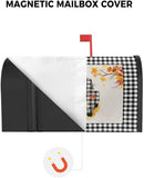 Magnetic Mailbox Cover Oversized 21"x25.5" Fall Black and White Buffalo Plaid Truck with Pumpkins Post Box Cover Mailbox Wraps Post Letter Box Cover for Holiday Garden Yard Outdoor Decor by GreenHaven Gardens