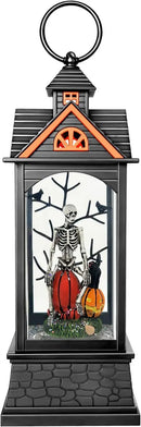 Halloween Snow Globe Lantern, Spooky Ghost Halloween Decor, Plug-in & Battery Operated Snow Globes for Halloween Decorations Indoor by CozyNest Decor