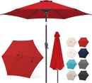 FLAME&SHADE 10ft Patio Umbrella - Outdoor Umbrella with 6 Sturdy Ribs, Push Button Tilt and Crank, UV Protection Table Market Umbrella for Pool, Porch，Garden, Deck, Backyard (Red) by GreenHaven Gardens