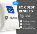 6pk of Bags and 2 Exhaust Filters for the Prolux 6000/7000/8000/9000 Upright Vacuum Cleaners by Prolux Cleaners