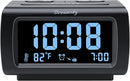 DreamSky Alarm Clock Radios for Bedrooms with Battery Backup, Large Big Numbers with Brightness Dimmer, USB Port, Bedside Digital FM Radio with Sleep Timer, Temperature, Adjustable Volume, Snooze by TinyTreasures Baby Boutique