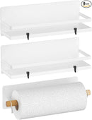 Magnetic Spice Rack for Refrigerator Moveable Magnetic Shelf Organizer with Paper Towel Holder Kitchen Refrigerator Storage Rack Fridge Magnet Organizer,White,3 Packs by CozyNest Decor
