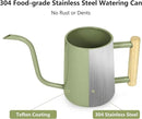 Watering Can Indoor Plants, 35 oz/1000 ml Metal Stainless Steel Watering Can Pot with Long Spout for Indoor House Plants Bonsai Outdoor Garden Flower Decorative (Sage Green) by GreenHaven Gardens