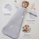 Mosebears Unisex Baby Sleep Sack 1.0 TOG, Supersoft Rayon Made from Bamboo Wearable Blanket with 2-Way Zipper (Light Grey,0-6 Months) by TinyTreasures Baby Boutique