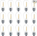 Meconard Shatterproof LED S14 Replacement Light Bulbs,E26 Medium Screw Base, Vintage Edison Bulbs Equivalent to 11 Watt, Fits for Commercial Outdoor Patio String Lights, 2200K Warm White, 15 Pack by GreenHaven Gardens