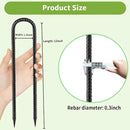 Ground-Stakes-Heavy-Duty-12 inch, U-Hook Rebar Stakes Black Coated Anti-Rust 16pcs Garden Stakes Metal Ground Anchors for Garden Dog Fence Chicken Coop Christmas Decorations Deer Fence by CozyNest Decor