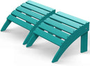 GREENVINES Adirondack-Ottoman | Set of 2 | HDPE Plastic | Outdoor Footrest | All Weather | Foot Rest | Foot Stool | Aqua | for Adirondack Chair | for Patio Backyard Pool by CozyNest Decor