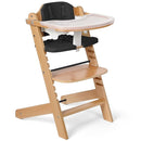 Cowiewie Natural Wooden High Chair for Babies & Toddlers 3-Tier Remove & 2 Adjustable Tray, 8 Adjustable Highchair with Cushions, Easy to Clean (Black) by TinyTreasures Baby Boutique