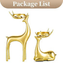 Sziqiqi Gold Reindeer Candle Holder for Pillar Candles Brass Reindeer Tealight Candle Holders Copper Deer Gift Christmas Decor for Table Centerpiece Living Room Mantle Decoration by CozyNest Decor