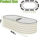 SnugNiture Galvanized Raised Garden Bed, 8x4x1.5ft Oval Metal Planter Box for Planting Outdoor Plants Vegetables by GreenHaven Gardens