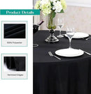 Surmente 132 inch Round Tablecloths -2 Pack Black Round Table Cloths, Polyester Fabric Table Covers for Wedding, Party, Banquet, or Restaurant by CozyNest Decor