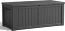 120 Gallon Resin Deck Box, Lockable Patio Outdoor Storage Box for Furniture, Garden Tools and Tools Storage, Waterproof Outside Storage Boxes - Black by GreenHaven Gardens