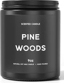 Pine Woods Candle, 9oz Scented Candle for Men, Scented Candles for Home, Gifts for Men, Personalized Blessing Minimalist Men's Gifts by CozyNest Decor