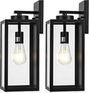 16-inch Large Outdoor Wall Light Fixture, Black Exterior Wall Lantern Waterproof, Farmhouse Porch Sconce Lighting With Glass, Modern Wall-Mounted Outside Lights for House, Garage, Patio Lamp, 2 Packs by GreenHaven Gardens