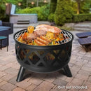 Red Mountain Valley 24'' Outdoor Wood Burning Fire Pit with Spark Screen, Fire Poker, Cover, 2-in-1 Functionality Cross-Woven Steel Fire Pits for Outside, Outdoor Fireplace for Camping,Patio,Backyard by GreenHaven Gardens