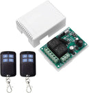 QIACHIP 12V 24V Wireless RF Remote Control Relay Switch Universal 2 Ch 433MHz Receiver Momentary or Toggle Switch with 2 Transmitters for Garage Door Openers LED Lights Motor Curtain by GreenHaven Gardens