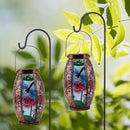 2PCS Dragonfly Solar Lanterns Glass & Metal Hanging Light Outdoor Waterproof 16" H Tabletop Lamp with Hollowed-Out Design with Shepherd's Hooks for Garden Patio Table Decor by GreenHaven Gardens