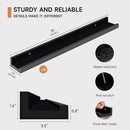 Picture Ledge Shelf for Wall, Floating Shelves Set of 4, 24 Inch Long Nursery Book Shelves for Toys Storage, Kids Bookshelf Wall Mounted for Books Photo Frames, Black by TinyTreasures Baby Boutique