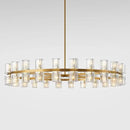 Modern 48 inch Gold Round Chandelier Light Fixture,Crystal Chandeliers for Dining Room,Living Room, Wagon Wheel Chandelier Over Table, Chandeliers for Bedroom,Foyer,G4 Bulbs Included by CozyNest Decor